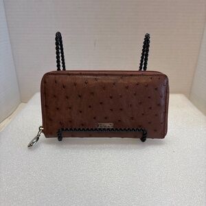 Women’s Designer Dilucio Brown Ostrich Leather Wallet